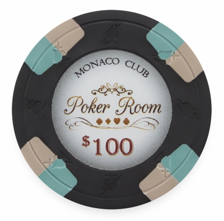 Cpmo-$100*25 13.5 G Monaco Club Poker Chip, Roll Of 25 - Dollar 100