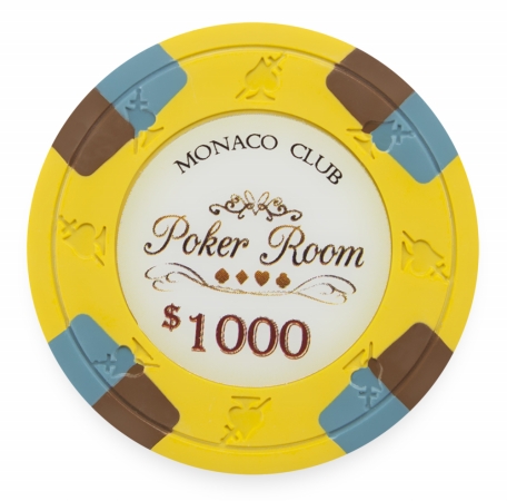 Cpmo-$1000*25 13.5 G Monaco Club Poker Chip, Roll Of 25 - Dollar 1,000