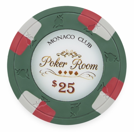 Cpmo-$25*25 13.5 G Monaco Club Poker Chip, Roll Of 25 - Dollar 25