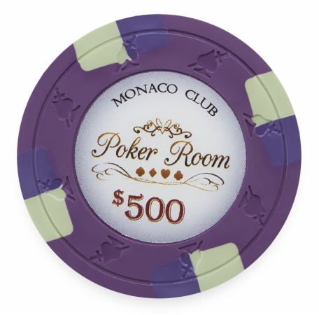 Cpmo-$500*25 13.5 G Monaco Club Poker Chip, Roll Of 25 - Dollar 500