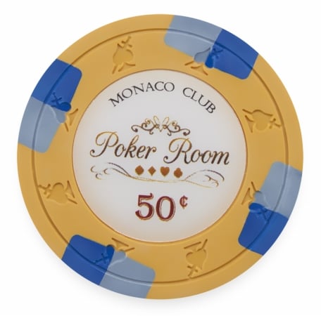 Cpmo-50c*25 13.5 G Monaco Club Poker Chip, Roll Of 25 - Dollar 0.50