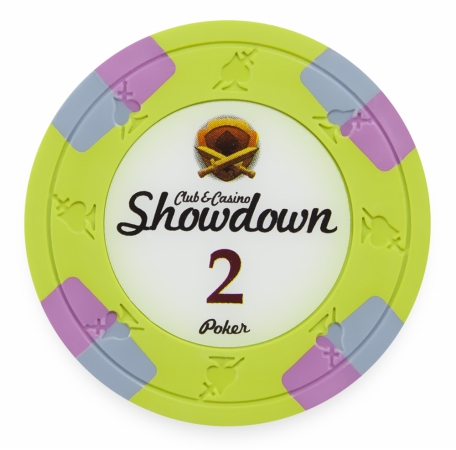 Cpsd-$2*25 13.5 G Showdown Poker Chip, Dollar 2 - Roll Of 25