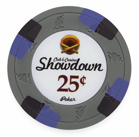 Cpsd-25c*25 13.5 G Showdown Poker Chip, Dollar 0.25 - Roll Of 25