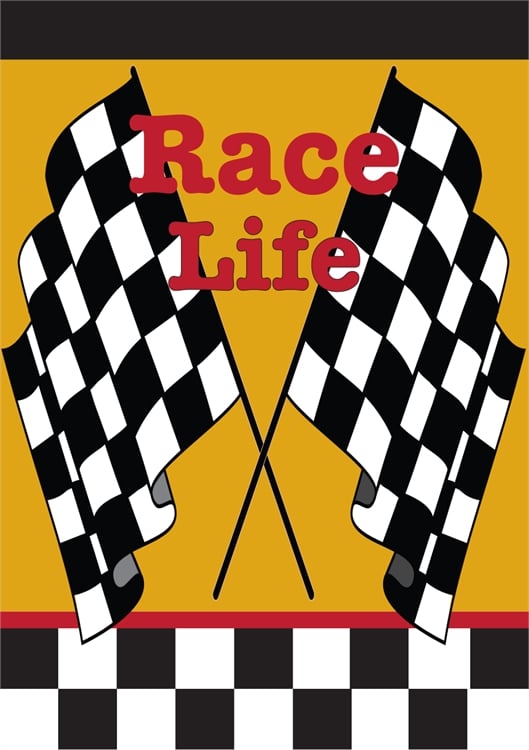 9 Race Life Flag, Large