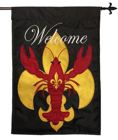 84 Crawfish Fleur De Lis Flag, Large