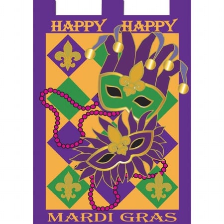 UPC 743211001793 product image for Jozie B 179 Mardi Gras Masks Applique Flag Large | upcitemdb.com