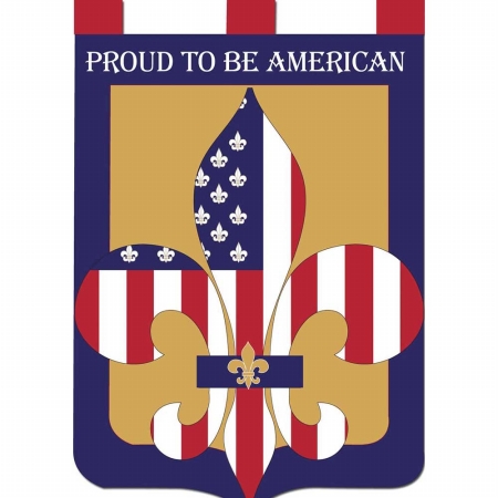 UPC 743211001861 product image for 186 Americana Fleur De Lis Applique Flag, Large | upcitemdb.com