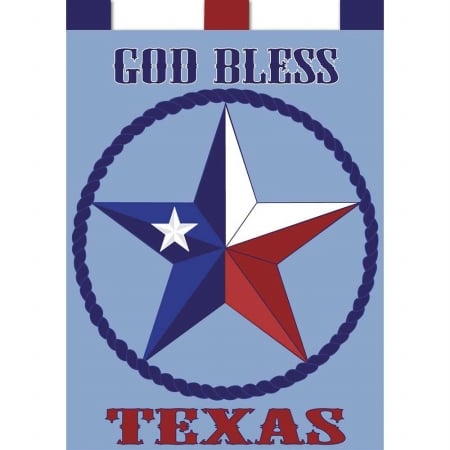 239 God Bless Texas Applique Flag, Large
