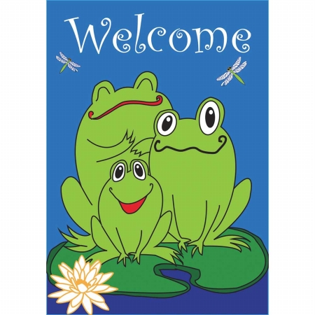 531 Welcome Frogs Flag, Large