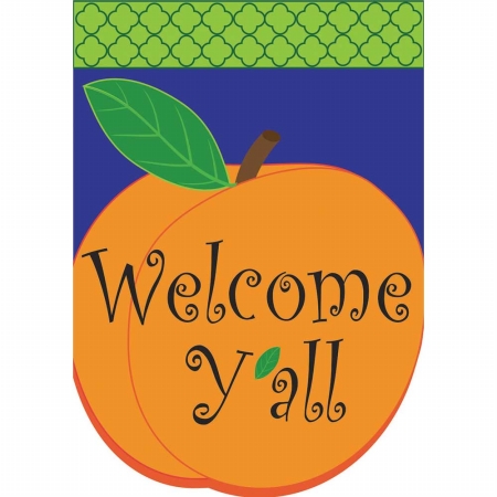 783 Welcome You All Peach Flag, Large