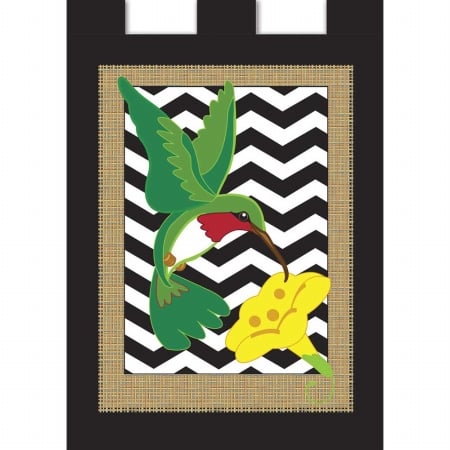 822 Burlap Hummingbird Flag, Large