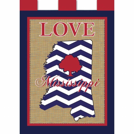 871 Burlap Love Mississippi Flag, Large
