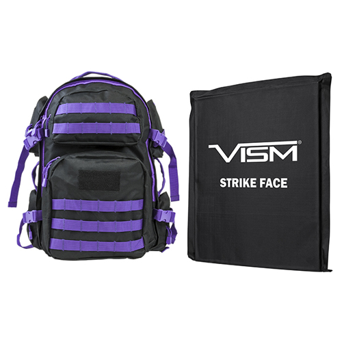 Bscbpr2911-a Tactical Backpack With One 10 X 12 In. Square Panels, Black & Purple Trim