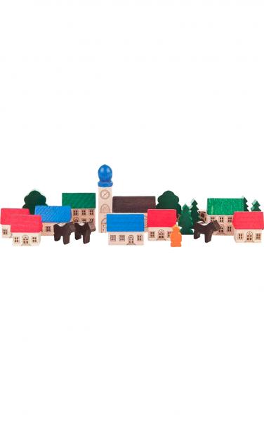 044-004 Dregeno Wooden Toy - Small Village With Trees & Animals