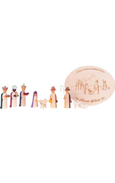 225-263bs Dregeno Chip Box - Nativity With 3 Wise Men & Shepherd, Set Of 7