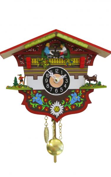 0143kqp Engstler Cuckoo Clocks - House With Flower Patterns