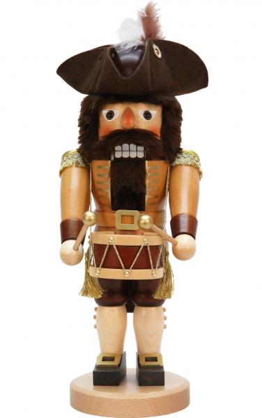 32-966 16.5 X 6.5 X 5 In. Christian Ulbricht Nutcracker - Drummer With A Natural Wood Finish