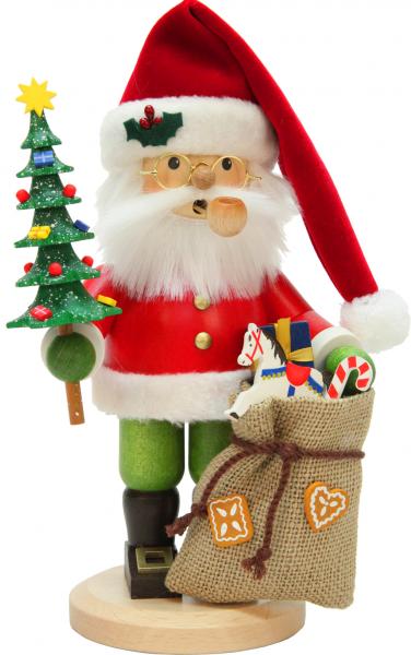 1-196 Christian Ulbricht Incense Burner - Santa Claus With A Small Tree & Sack Of Toys