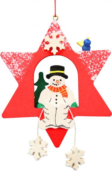 10-0621 Christian Ulbricht Hanging Ornament - Snowman Sitting On A Star
