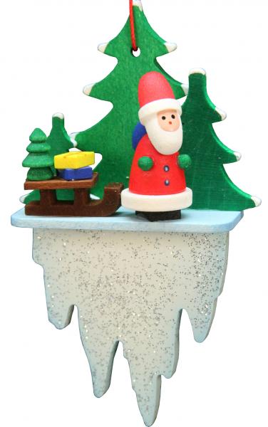 10-0626 Christian Ulbricht Hanging Ornament - Santa Claus On An Icicle