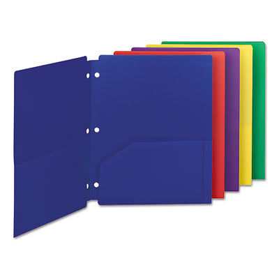 Smead Manufacturing SMD Poly Snap-in 2-Pocket Letter Folder, Assorted - Pack of 10