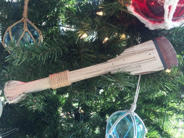 Oar 12-009-x 12 in. Wooden Hayden Decorative Squared Rowing Boat Oar Christmas Ornament