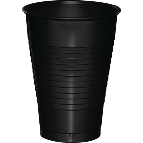 16 oz Plastic Cups, Black - 20 per Case - Case of 12
