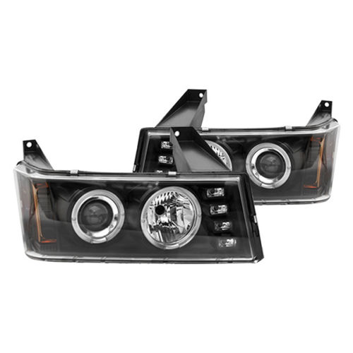 Yangson Cws-355b2 Black Projector Head Lamps With Rings For 2004 To 2012 Chevrolet Colorado
