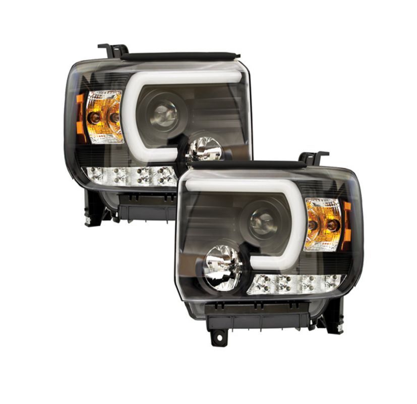 Yangson Cws-3043b2 Black Projector Head Lamps With Rings For 2014 To 2015 Gmc Sierra