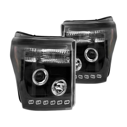 Yangson Cws-562b2 Black Projector Head Lamps With Rings For 2011 To 2015 Ford Super Duty