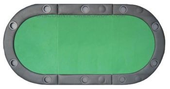 Padded Texas Holdem Folding Poker Table Top With Cup Holders - Green