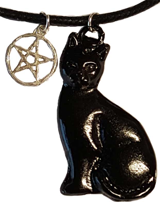 Ablacp Black Cat & Pentagram Amulet