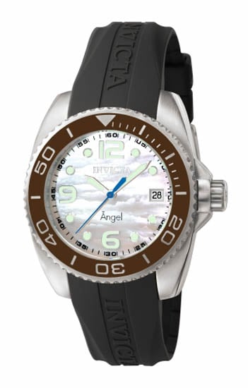 UPC 843836004831 product image for Invicta 0483 Angel Stainless Steel Mother of Pearl Dial Black Strap Ladies Watch | upcitemdb.com