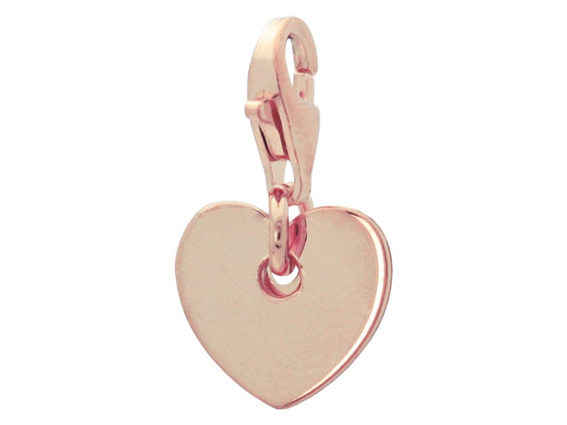4p4114h Silverpink Plated 11 Mm Heart With Lobster Clasp Pendant