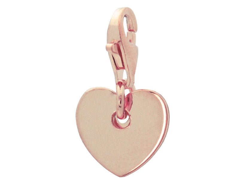 Silverpink Plated 11 Mm Heart With Lobster Clasp Pendant