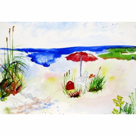 Pm380 Red Beach Umbrella Place Mat - Set Of 4