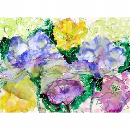 Pm390 Watercolor Garden Place Mat - Set Of 4