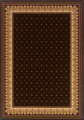4338.51.60mec Dimensions Mediterranean 023 Lily 100 Percent Heat Set Polypropylene Rug, Chocolate - 5 Ft. 3 In. X 7 Ft. 7 In.