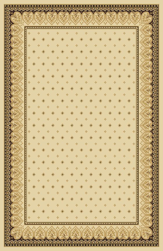 4338.14.60mec Dimensions Mediterranean 023 Lily 100 Percent Heat Set Polypropylene Rug, Ivory - 5 Ft. 3 In. X 7 Ft. 7 In.