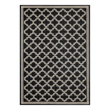 8267bk81c Interlude Portico 030 Morocco 100 Percent Heavy-weight Heat Set Polypropylene Rug, Black - 7 Ft. 3 In. X 10 Ft. 10 In.
