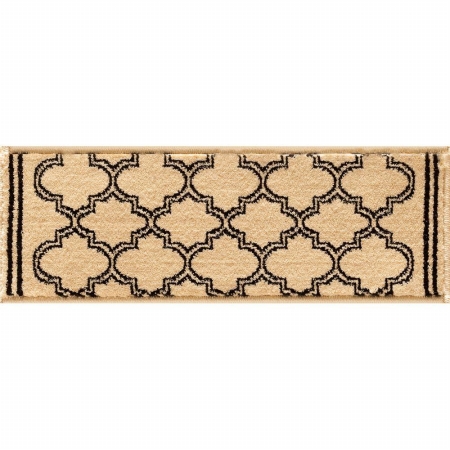 8267ivst33c Interlude Portico 030 Morocco 100 Percent Heavy-weight Heat Set Polypropylene Stair Tread Rug, Ivory - 9 X 33 In.
