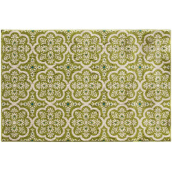 2301fn71.084 Terrace Tropic 084 Contoy 100 Percent Heat Set Polypropylene Rug, Leaf & Snow - 6 Ft. 7 In. X 9 Ft. 6 In.