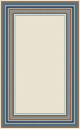 6002.04.62 Tributary Harold 100 Percent Heat Set Polypropylene Rug, Ivory & Blue - 6 Ft. 7 In. X 9 Ft. 6 In.