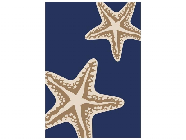 6015.42.46p1 Tributary Sea Star Duo 100 Percent Heat Set Polypropylene Rug, Navy & Ivory - 5 Ft. X 7 Ft. 3 In.