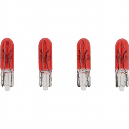 600-822 Type D Wedge Based Peanut Bulb, Red - Pack Of 4