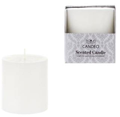 1996343 3 X 3 Round Scented Pillar Candle In Box - White Case Of 48