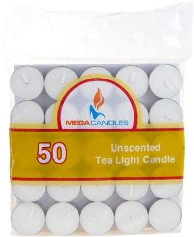 1996412 Tealight Candles - White, Unscented, 50 Pack case of 24