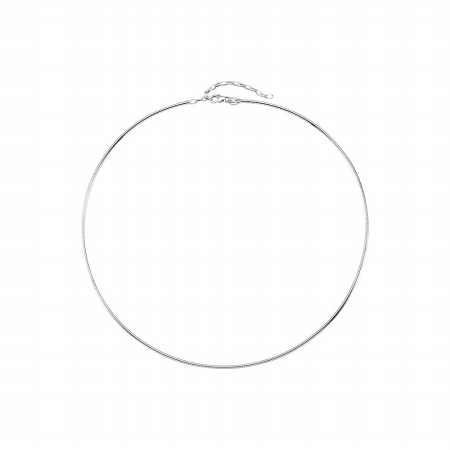 2 Mm Round Omega Chain Necklace In 925 Sterling Silver