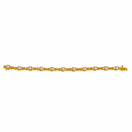 April Birthstone Diamond Cubic Zirconia Bracelet In 14k Yellow Gold