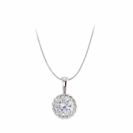 0.77 X 16 In. Conflict-free Diamond Round Pendant In 14k White Gold